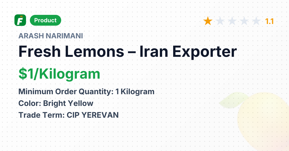 Fresh Lemons – product summary card, no photo uploaded yet