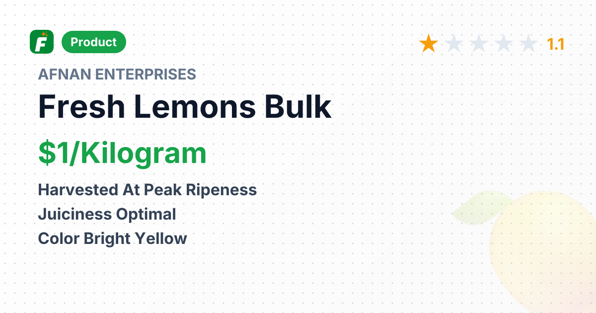 Fresh Lemons – product summary card, no photo uploaded yet