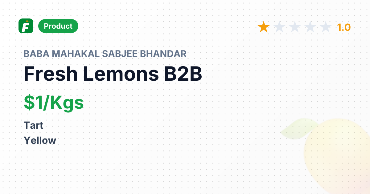 Fresh Lemons – product summary card, no photo uploaded yet