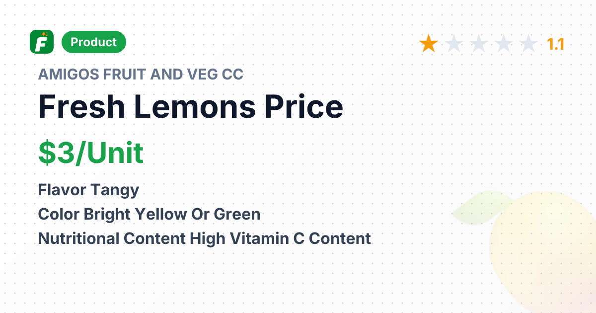Fresh Lemons and Limes – product summary card, no photo uploaded yet