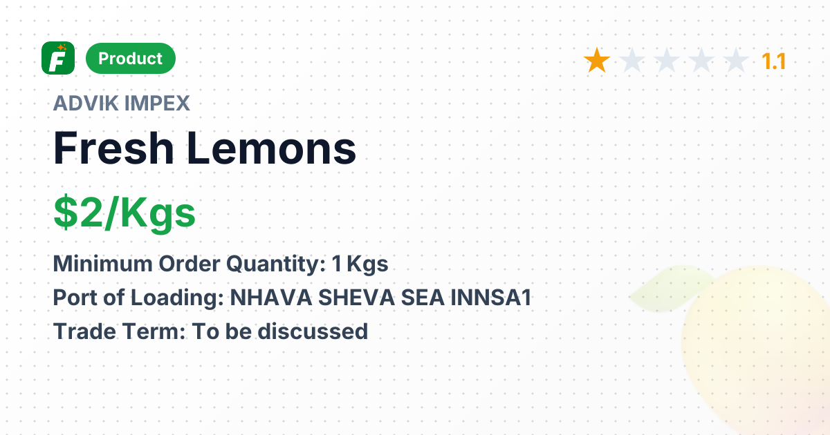 Fresh Lemons – product summary card, no photo uploaded yet