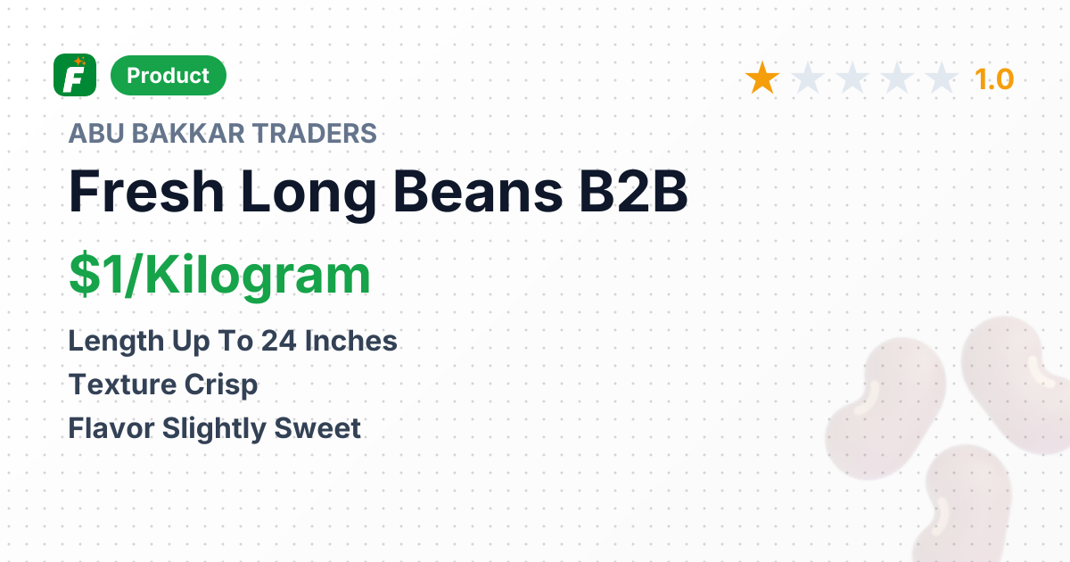 Fresh Long Beans – product summary card, no photo uploaded yet