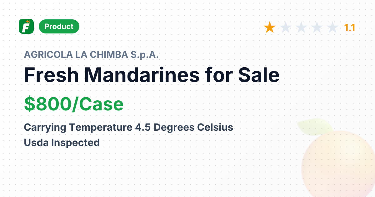 Fresh Mandarines – product summary card, no photo uploaded yet