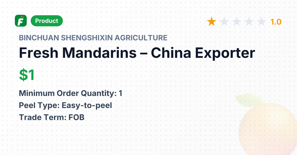 Fresh Mandarins – product summary card, no photo uploaded yet