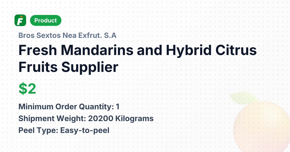 Fresh Mandarins and Hybrid Citrus Fruits – product summary card, no photo uploaded yet