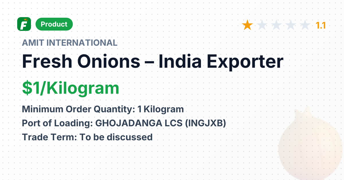 Fresh Onions – product summary card, no photo uploaded yet