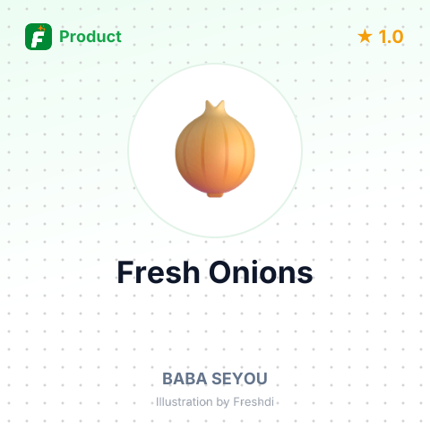 Fresh Onions – summary card, no photo uploaded yet