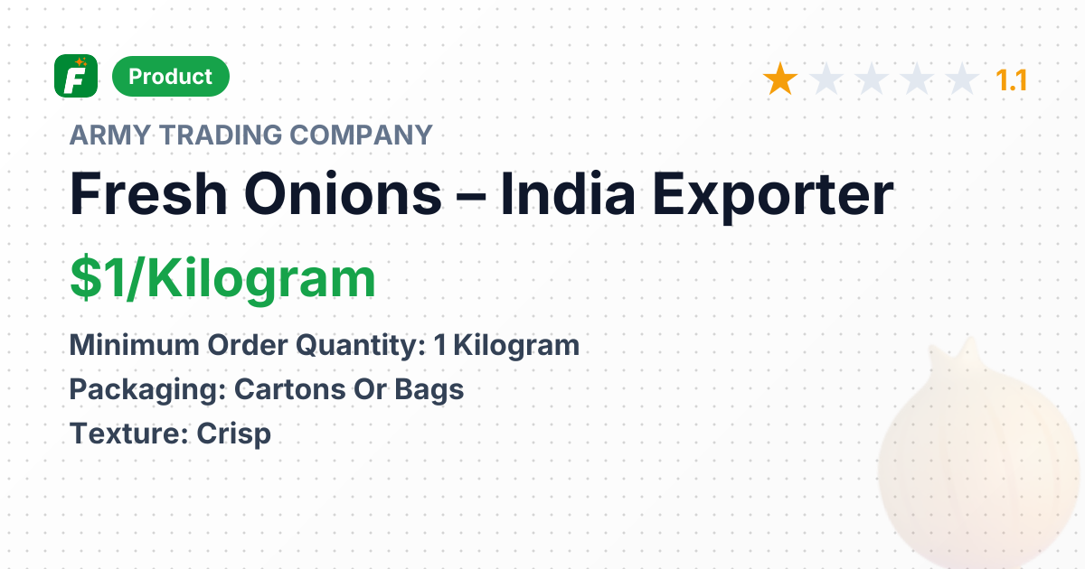 Fresh Onions – product summary card, no photo uploaded yet