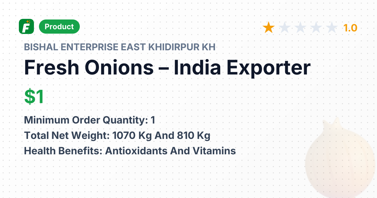 Fresh Onions – product summary card, no photo uploaded yet