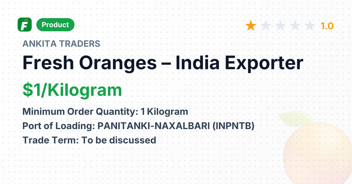 Fresh Oranges – product summary card, no photo uploaded yet