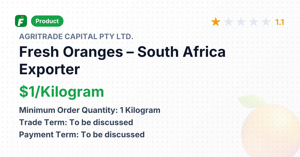 Fresh Oranges – product summary card, no photo uploaded yet