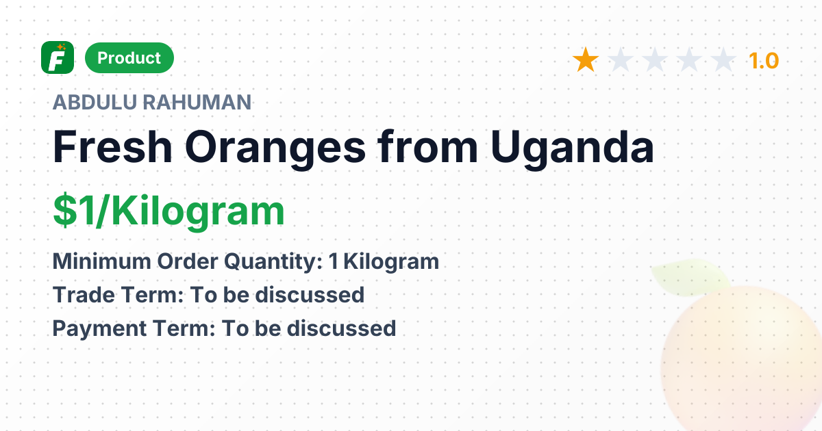 Fresh Oranges – product summary card, no photo uploaded yet