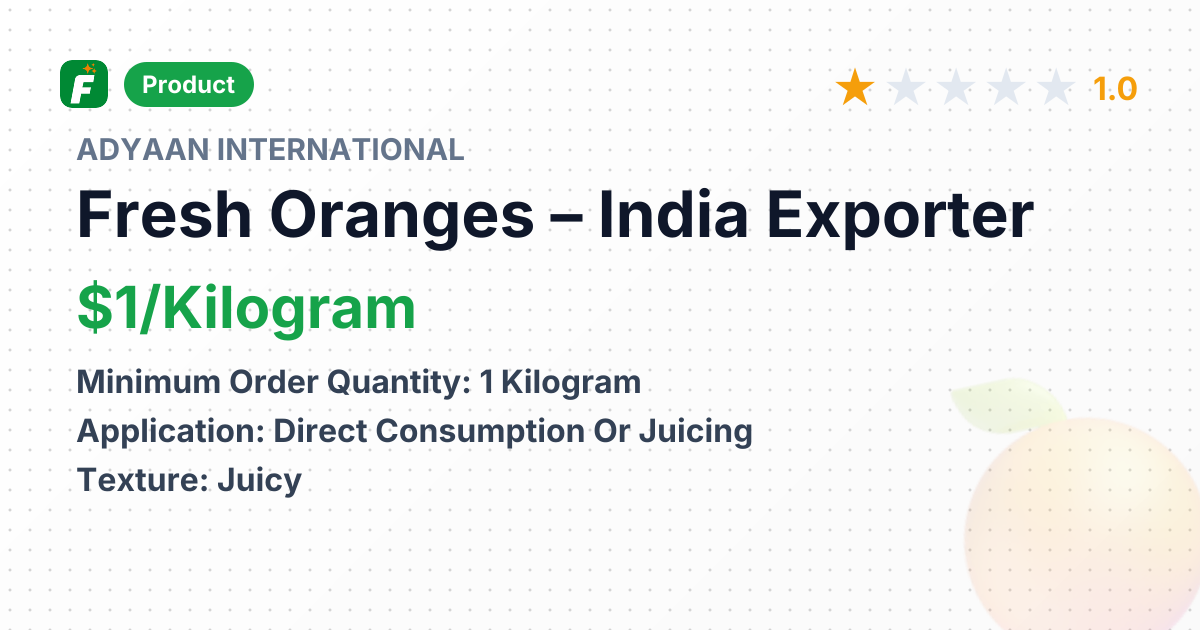 Fresh Oranges – product summary card, no photo uploaded yet