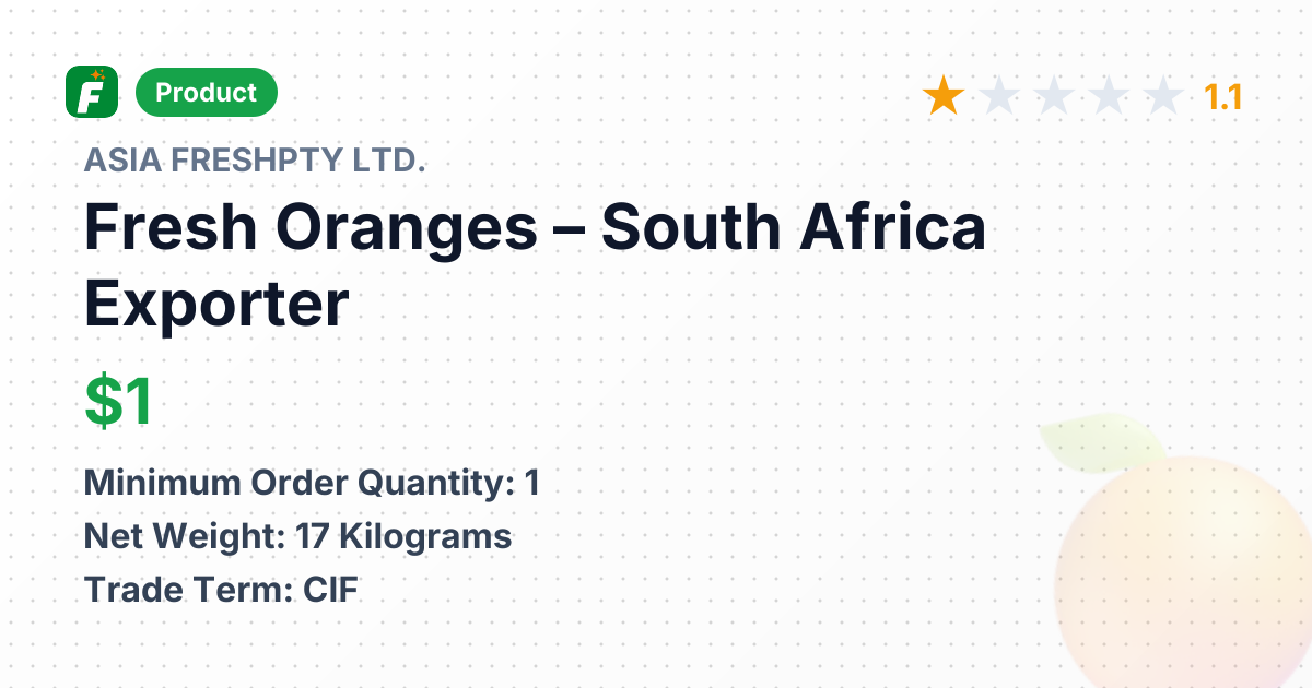 Fresh Oranges – product summary card, no photo uploaded yet