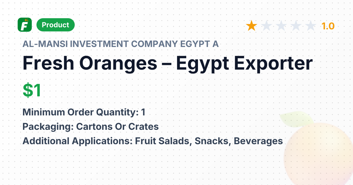 Fresh Oranges – product summary card, no photo uploaded yet