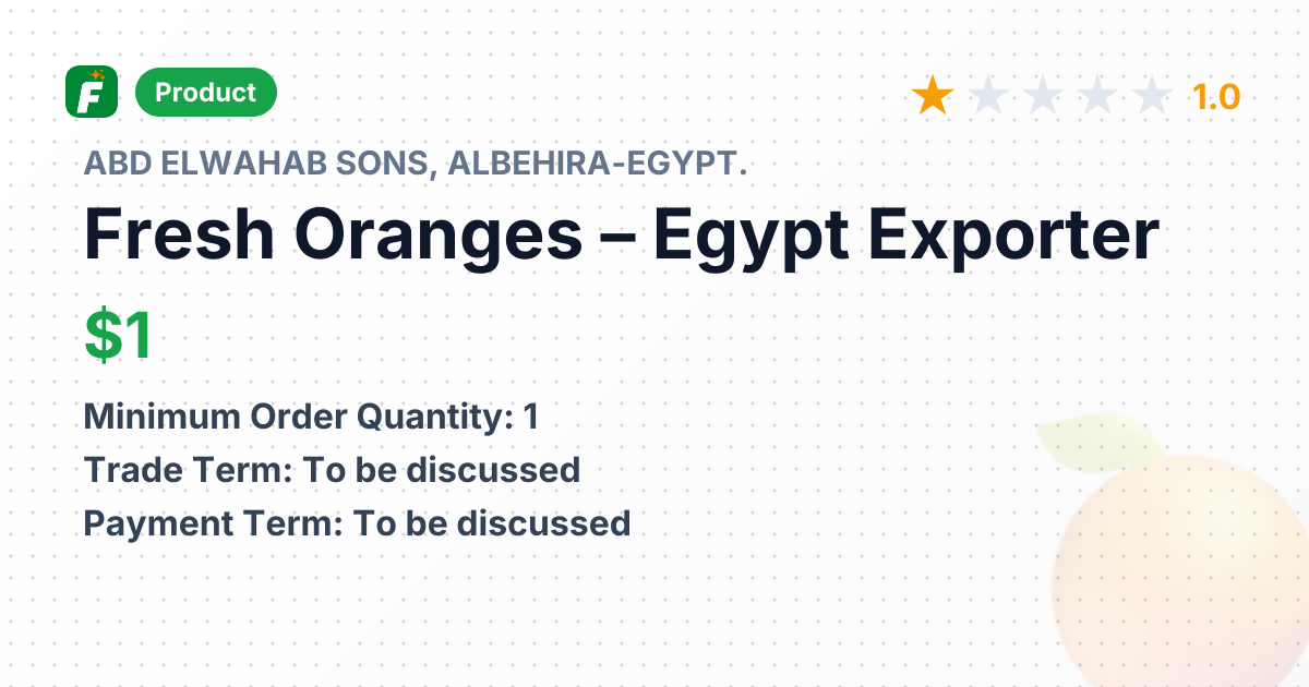 Fresh Oranges – product summary card, no photo uploaded yet