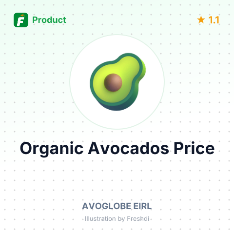 Fresh Organic Avocados, Variety Hass – summary card, no photo uploaded yet