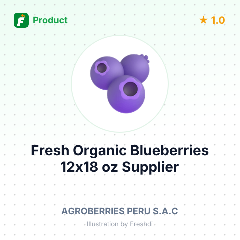 Fresh Organic Blueberries 12x18 oz – summary card, no photo uploaded yet