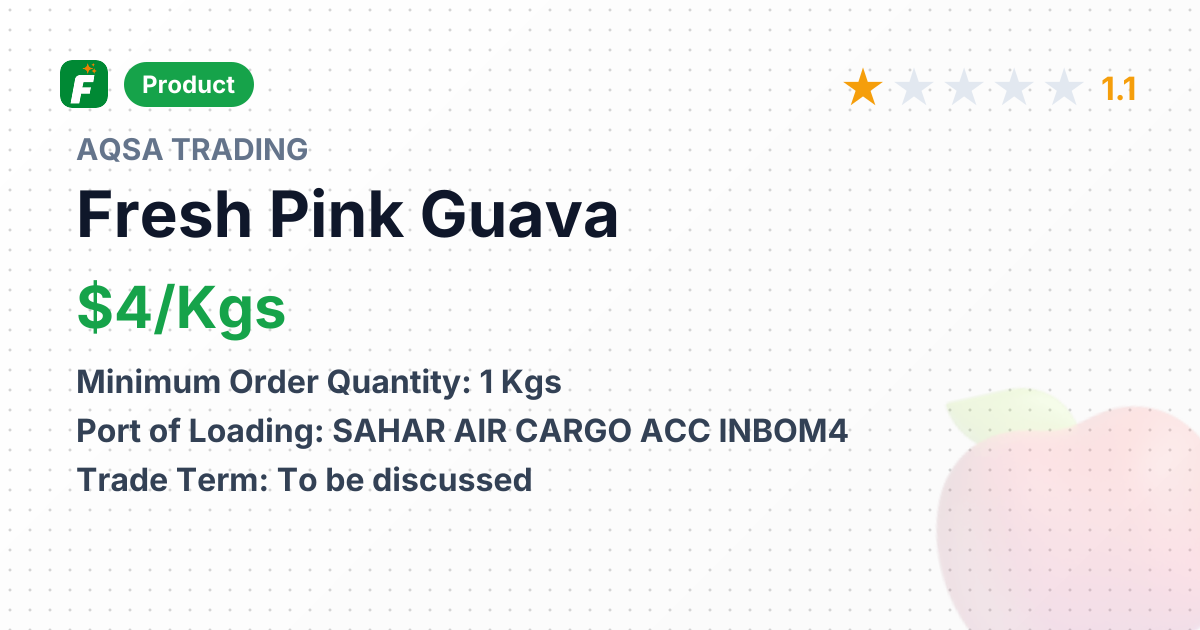 Fresh Pink Guava – product summary card, no photo uploaded yet