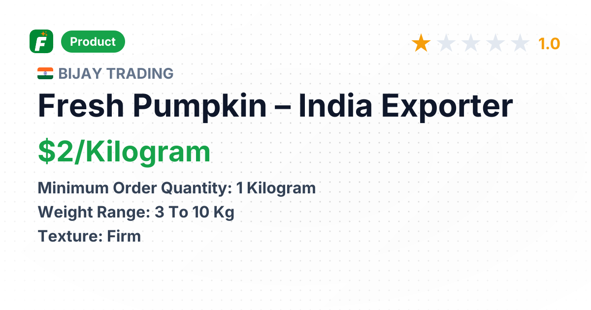 Fresh Pumpkin – product summary card, no photo uploaded yet