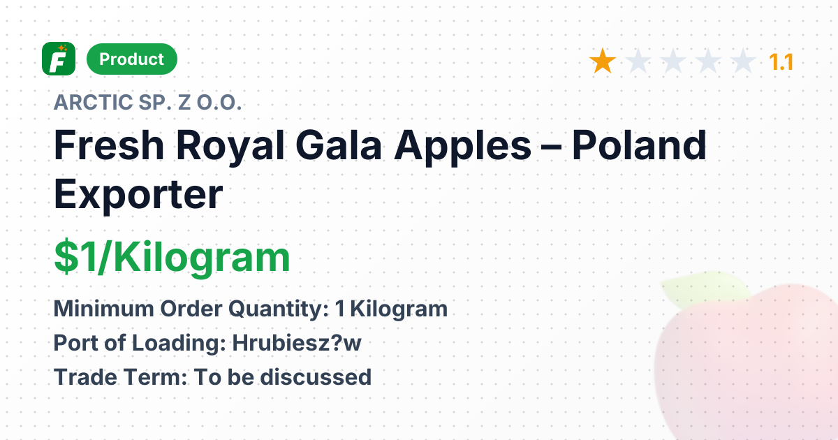 Fresh Royal Gala Apples – product summary card, no photo uploaded yet