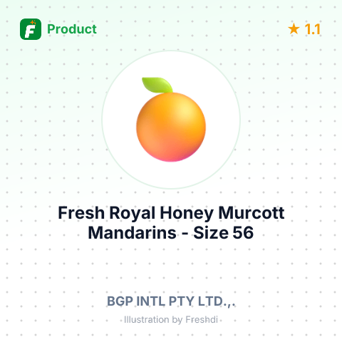 Fresh Royal Honey Murcott Mandarins - Size 56 – summary card, no photo uploaded yet