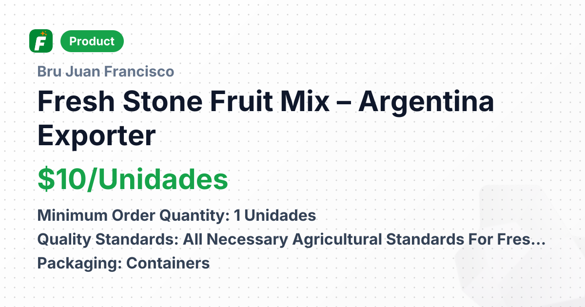Fresh Stone Fruit Mix – product summary card, no photo uploaded yet