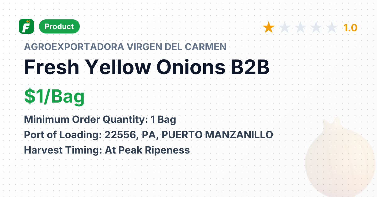 Fresh Sweet Yellow Onions – product summary card, no photo uploaded yet