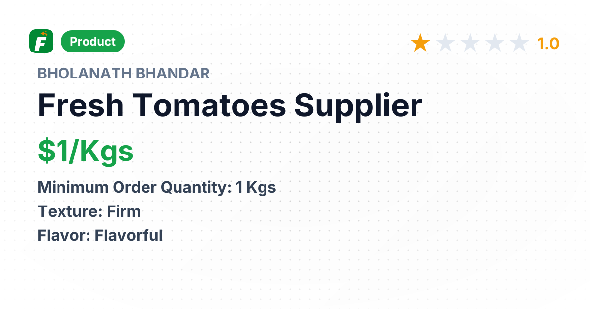 Fresh Tomatoes – product summary card, no photo uploaded yet