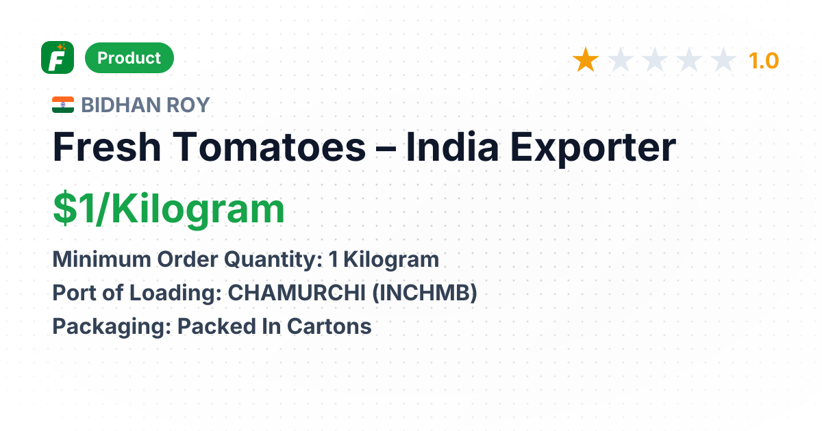 Fresh Tomatoes – product summary card, no photo uploaded yet