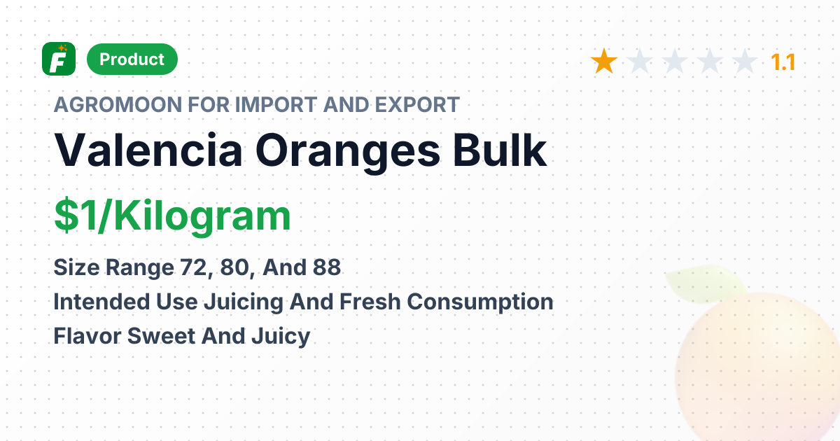 Fresh Valencia Oranges – product summary card, no photo uploaded yet