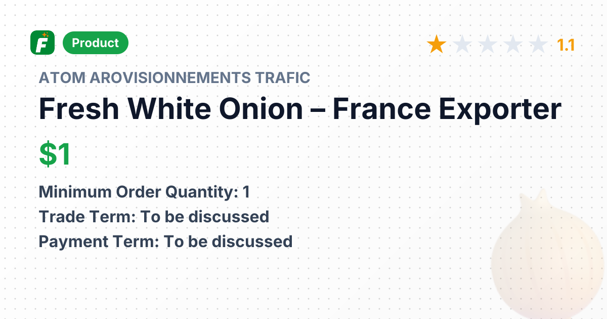 Fresh White Onion – product summary card, no photo uploaded yet