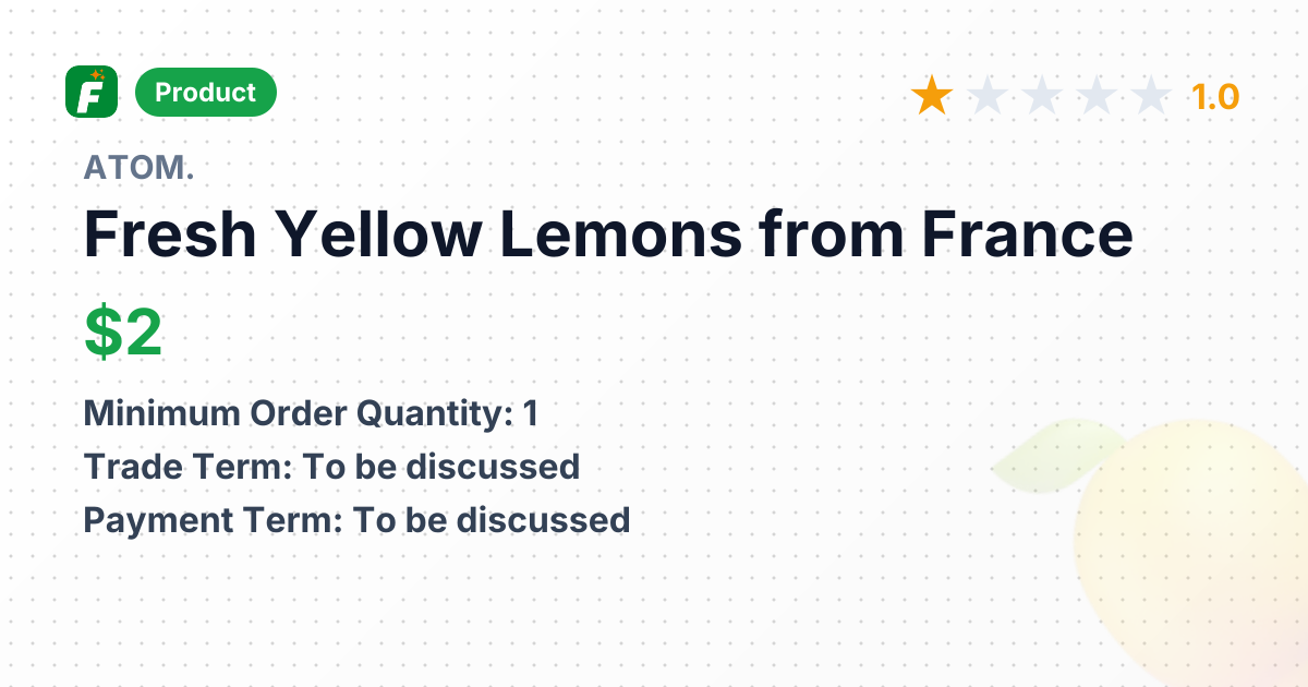 Fresh Yellow Lemons – product summary card, no photo uploaded yet
