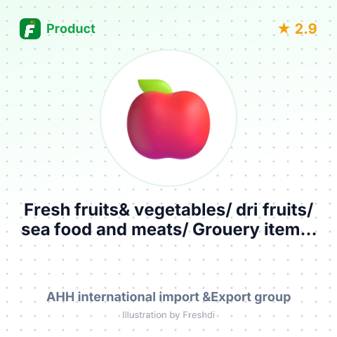 Fresh fruits& vegetables/ dri fruits/ sea food and meats/ Grouery items/ cattles & Amimals feeds  – summary card, no photo uploaded yet