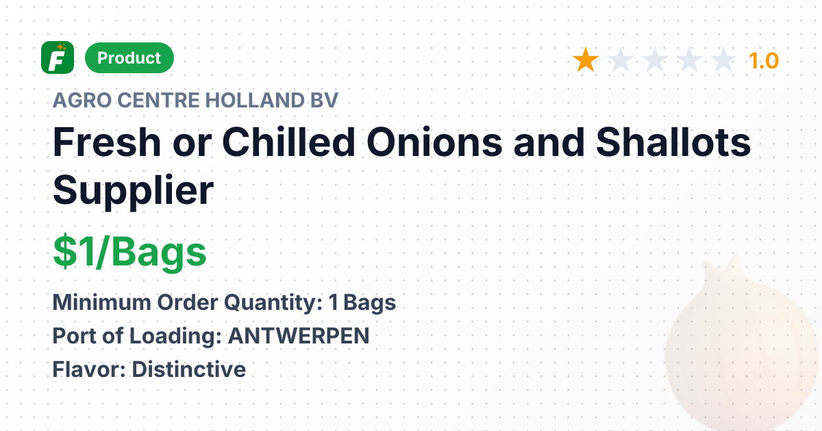 Fresh or Chilled Onions and Shallots – product summary card, no photo uploaded yet