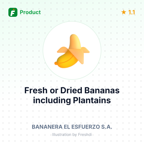 Fresh or Dried Bananas including Plantains – summary card, no photo uploaded yet