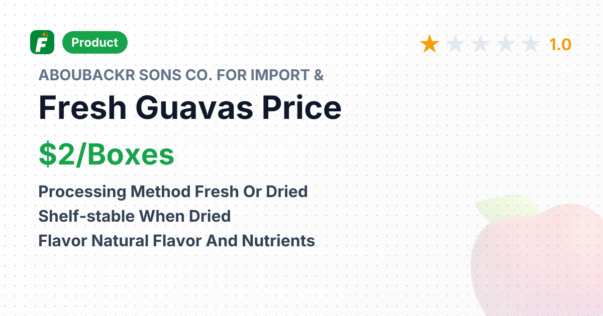 Fresh or Dried Guavas, Mangoes, and Mangosteens – product summary card, no photo uploaded yet