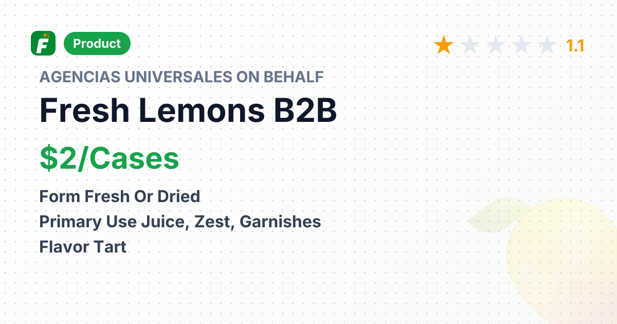 Fresh or Dried Lemons (Citrus Limon) – product summary card, no photo uploaded yet