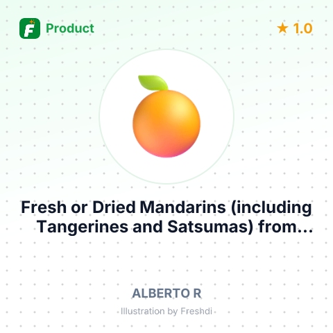 Fresh or Dried Mandarins (including Tangerines and Satsumas) – summary card, no photo uploaded yet