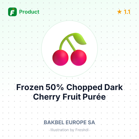 Frozen 50% Chopped Dark Cherry Fruit Purée – summary card, no photo uploaded yet