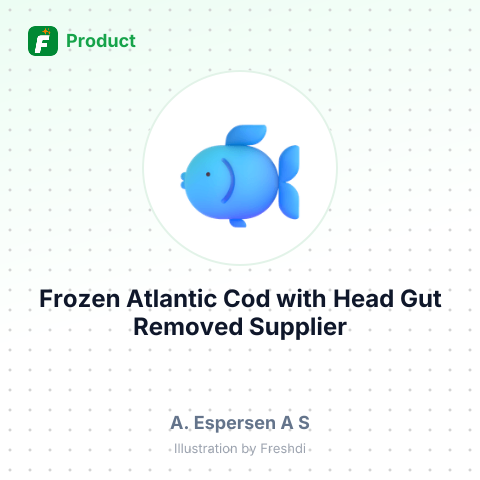 Frozen Atlantic Cod (Gadus Morhua) with Head, Gut Removed – summary card, no photo uploaded yet