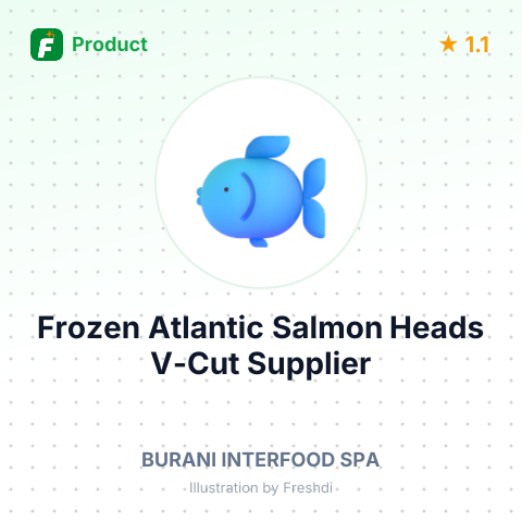 Frozen Atlantic Salmon Heads V-Cut – summary card, no photo uploaded yet