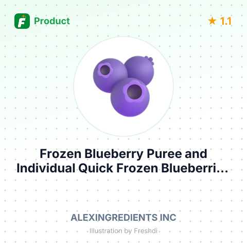 Frozen Blueberry Puree and Individual Quick Frozen Blueberries – summary card, no photo uploaded yet
