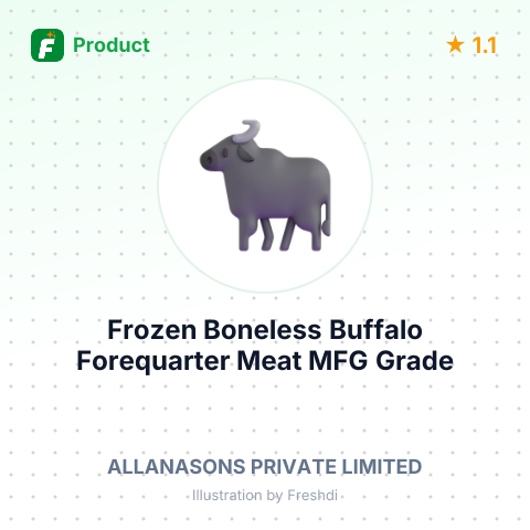 Frozen Boneless Buffalo Forequarter Meat, MFG Grade – summary card, no photo uploaded yet