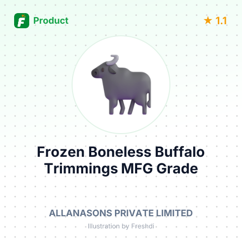 Frozen Boneless Buffalo Trimmings, MFG Grade – summary card, no photo uploaded yet