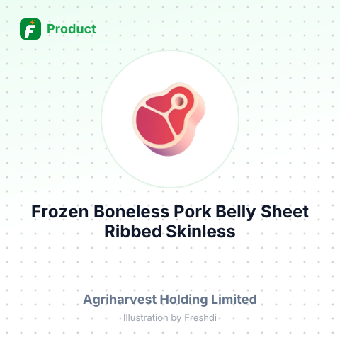 Frozen Boneless Pork Belly Sheet Ribbed Skinless – summary card, no photo uploaded yet