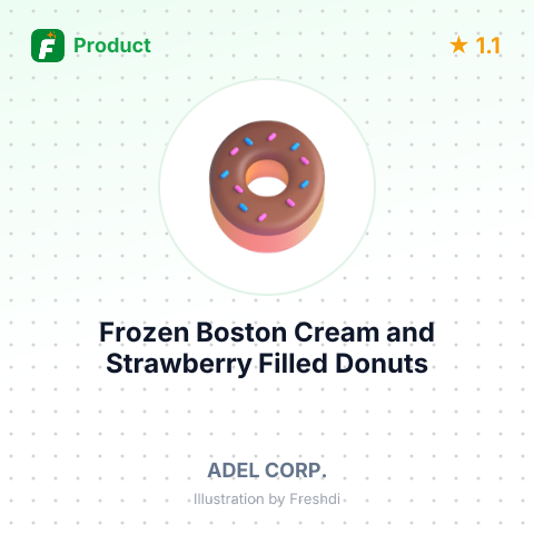 Frozen Boston Cream and Strawberry Filled Donuts – summary card, no photo uploaded yet
