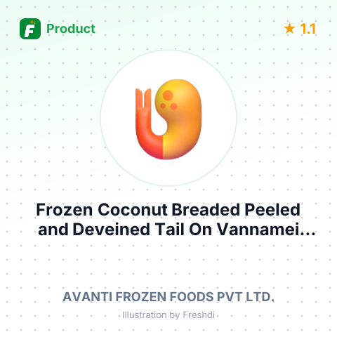 Frozen Coconut Breaded Peeled and Deveined Tail On Vannamei Shrimps IQF – summary card, no photo uploaded yet