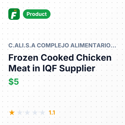 Frozen Cooked Chicken Meat in IQF – summary card, no photo uploaded yet