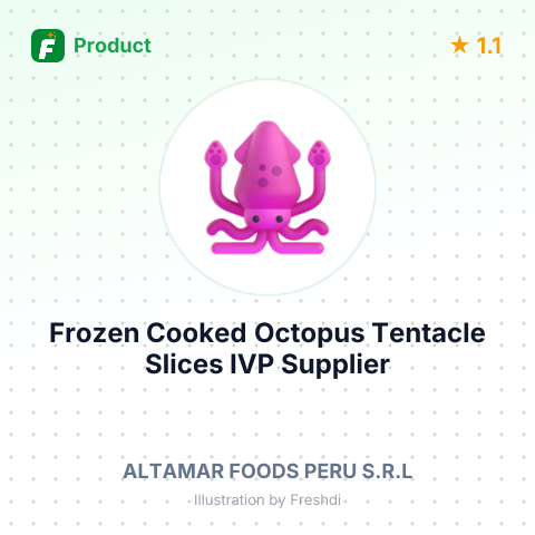 Frozen Cooked Octopus Tentacle Slices IVP – summary card, no photo uploaded yet